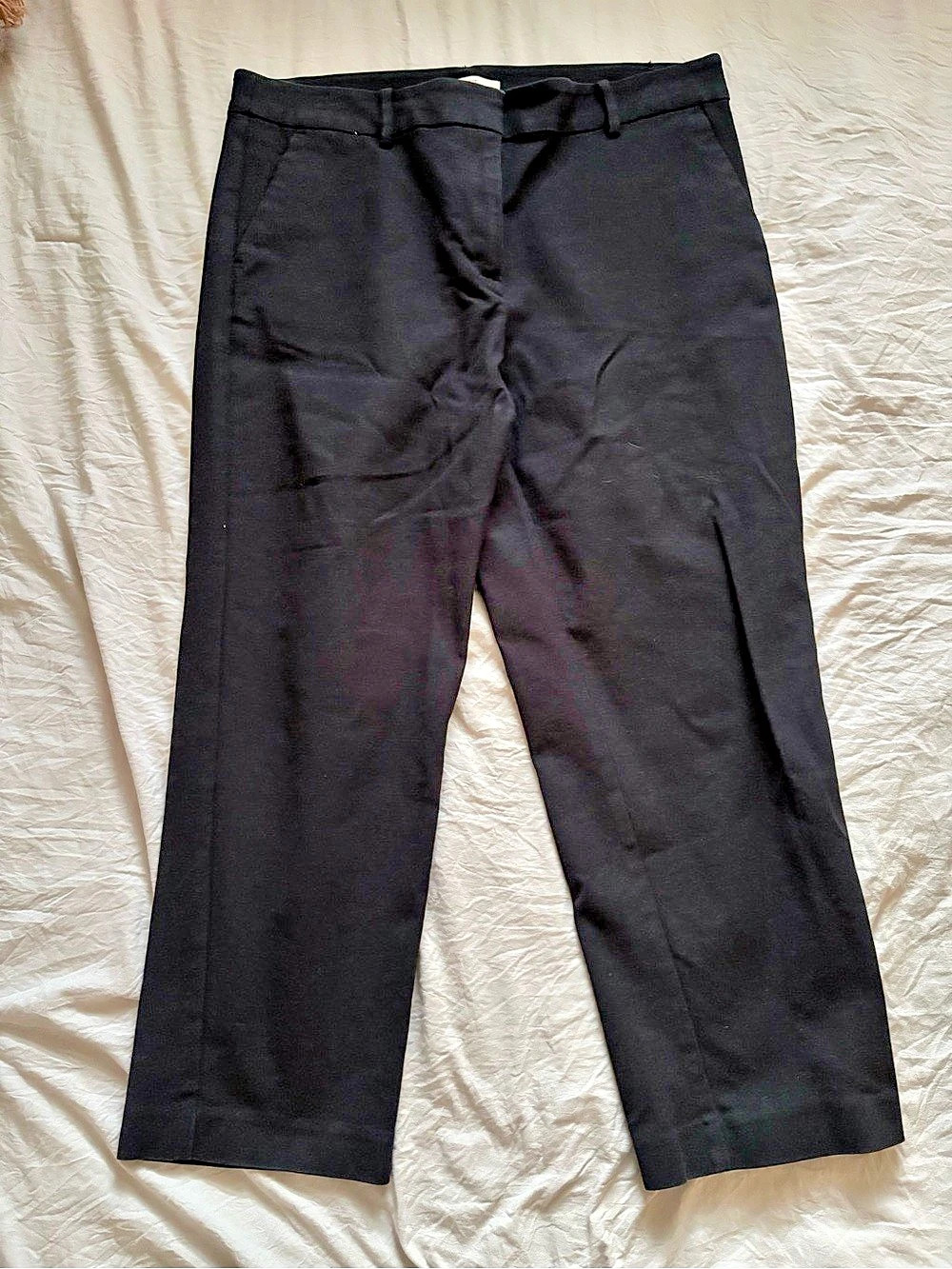 LOFT The Riviera Slim Pant Black Straight-Leg curvy Trousers